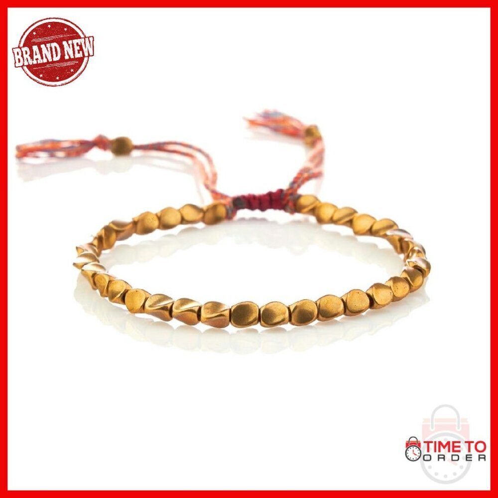 Tibetan Copper Beads Bracelet Adjustable Energy Healing Meditation